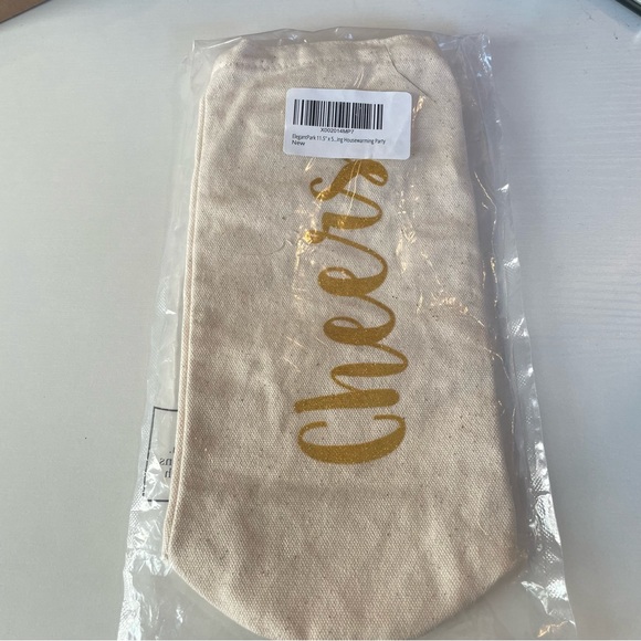 Other - Cheers Gift Bundle: Wine Tote Bag with Glitter Cheers Detail and Bottle Stopper
